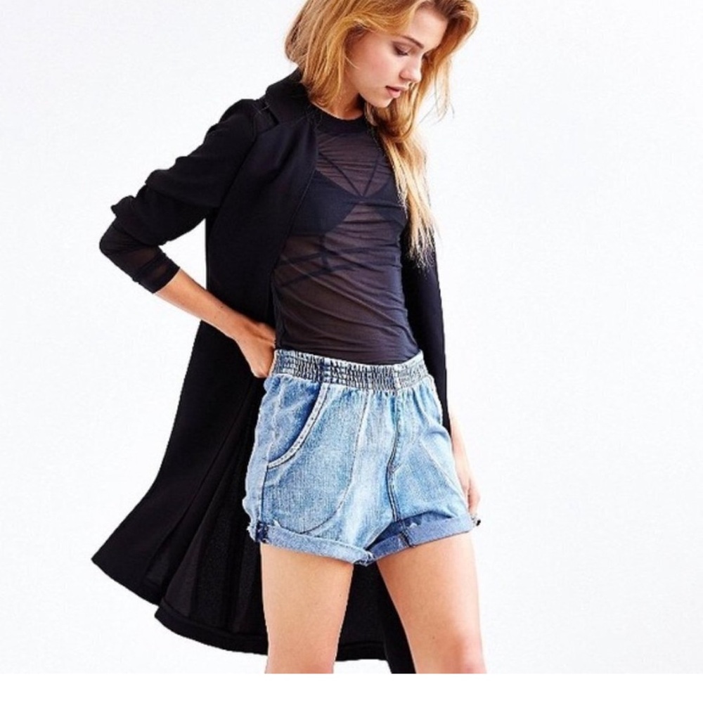 One Teaspoon Hunters Baggy Roll Cuff Pull On Denim Shorts No Distressing M